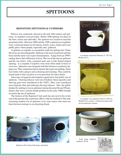 Screenshot of educational article about spittoons